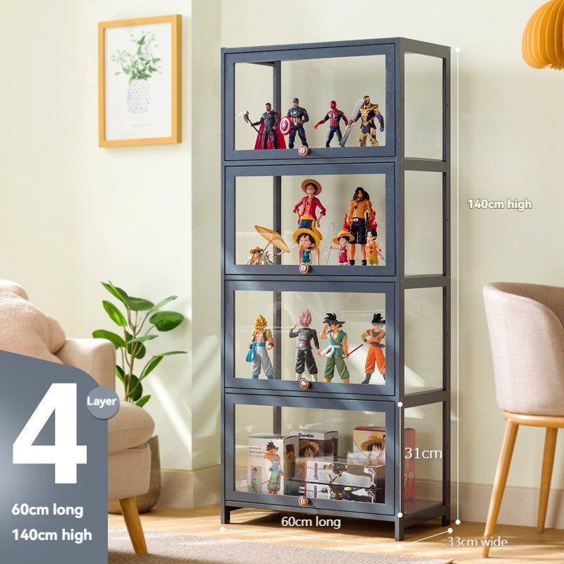 Action Figure Display Case Transparent Dustproof Showcase Lego Toy Acrylic Storage Box Bookcase