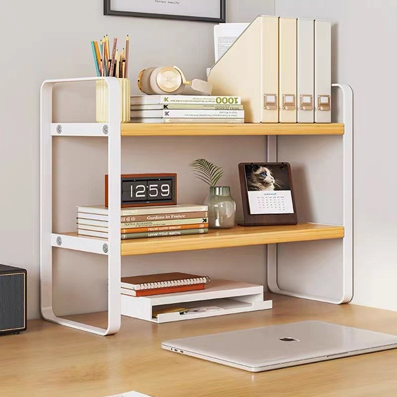 Desk Storage Shelf Multi-layer Desktop Organizer Simple Office Mini Shelf Iron Student Bookcase