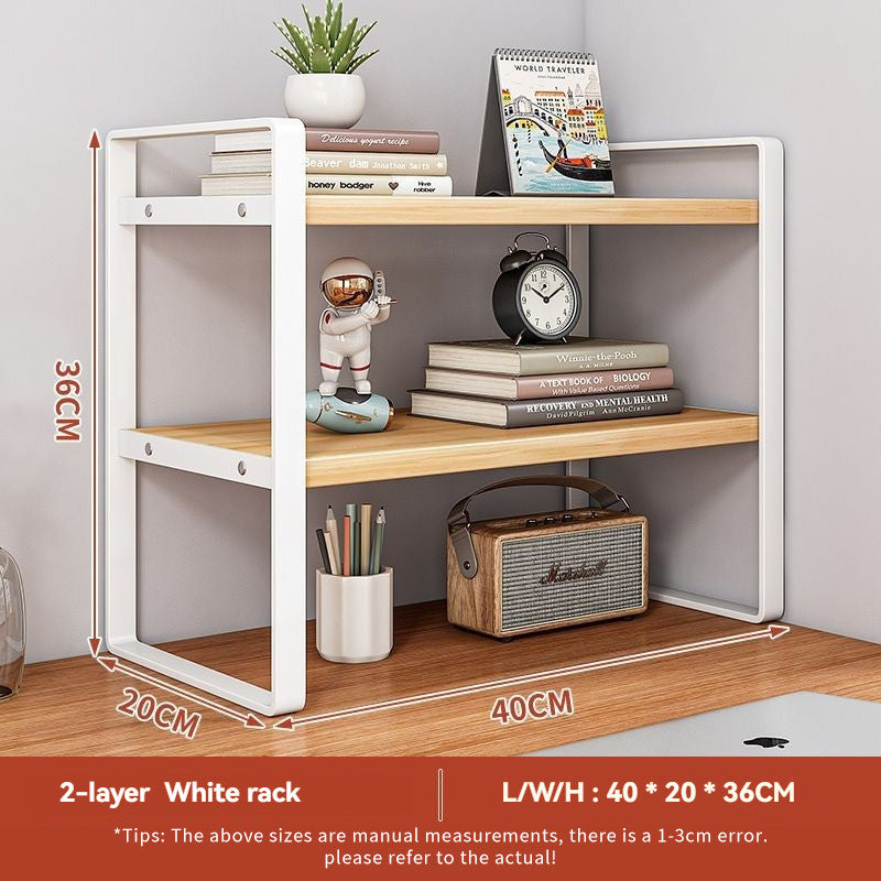 Desk Storage Shelf Multi-layer Desktop Organizer Simple Office Mini Shelf Iron Student Bookcase