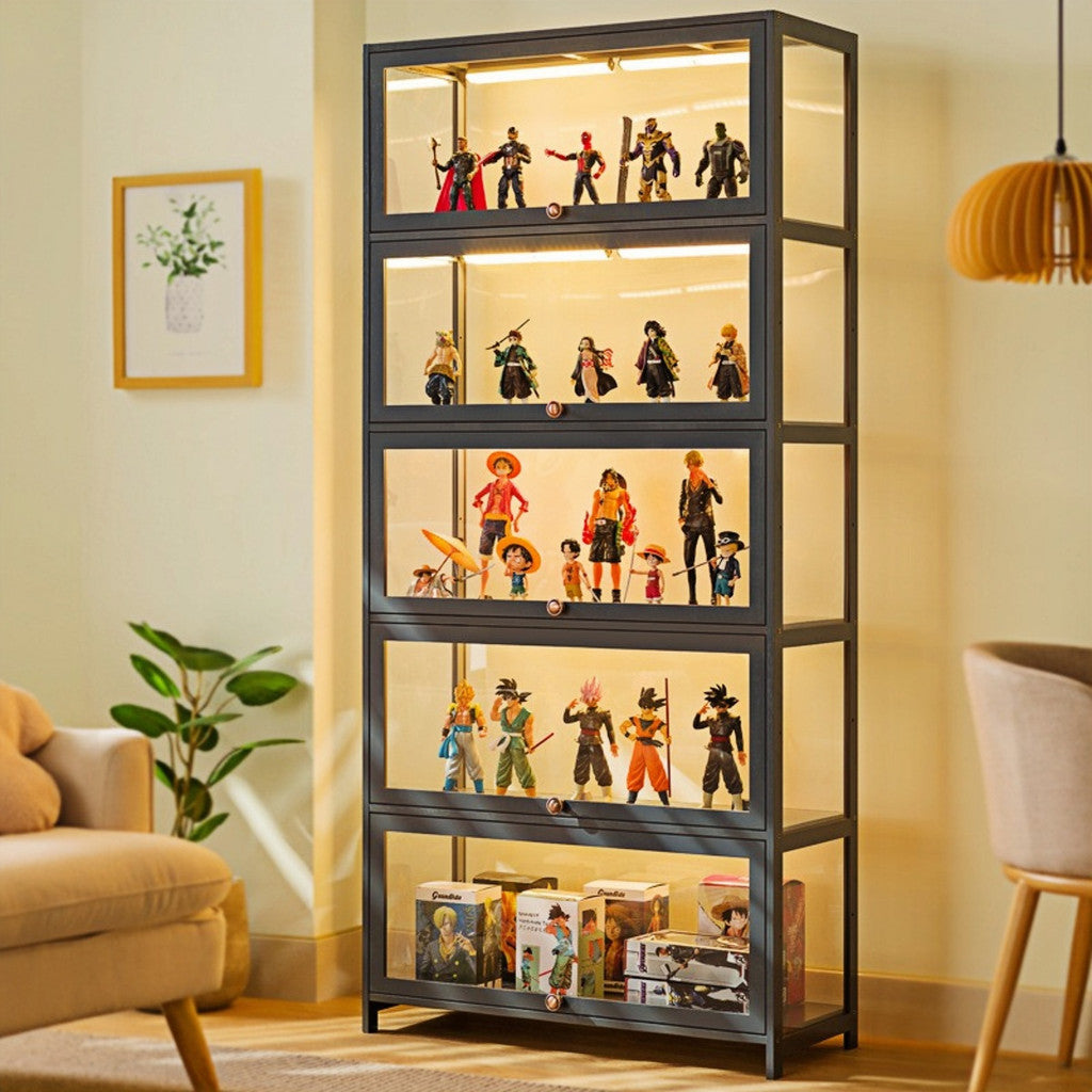 Action Figure Display Case Transparent Dustproof Showcase Lego Toy Acrylic Storage Box Bookcase