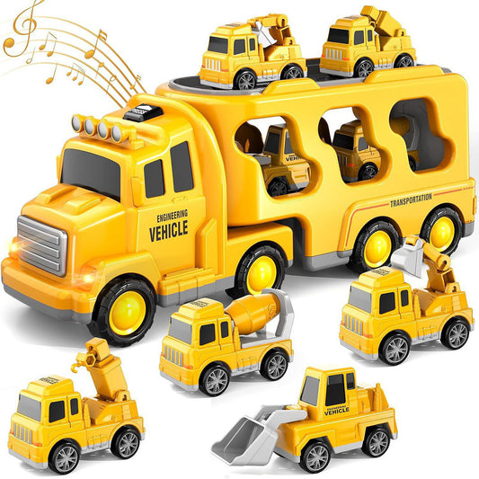 Children's Toy Car Engineering Vehicle Light Music Transport Vehicle Inertial Fire Truck