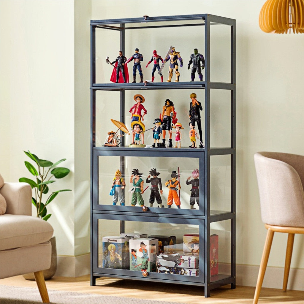 Action Figure Display Case Transparent Dustproof Showcase Lego Toy Acrylic Storage Box Bookcase