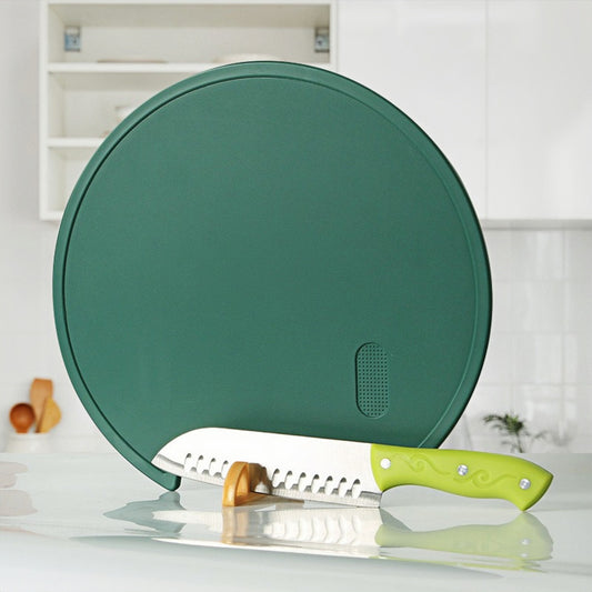 Double-sided Standing Food Grade Cutting Board Dark Green Round Anti-mold Chopping Block