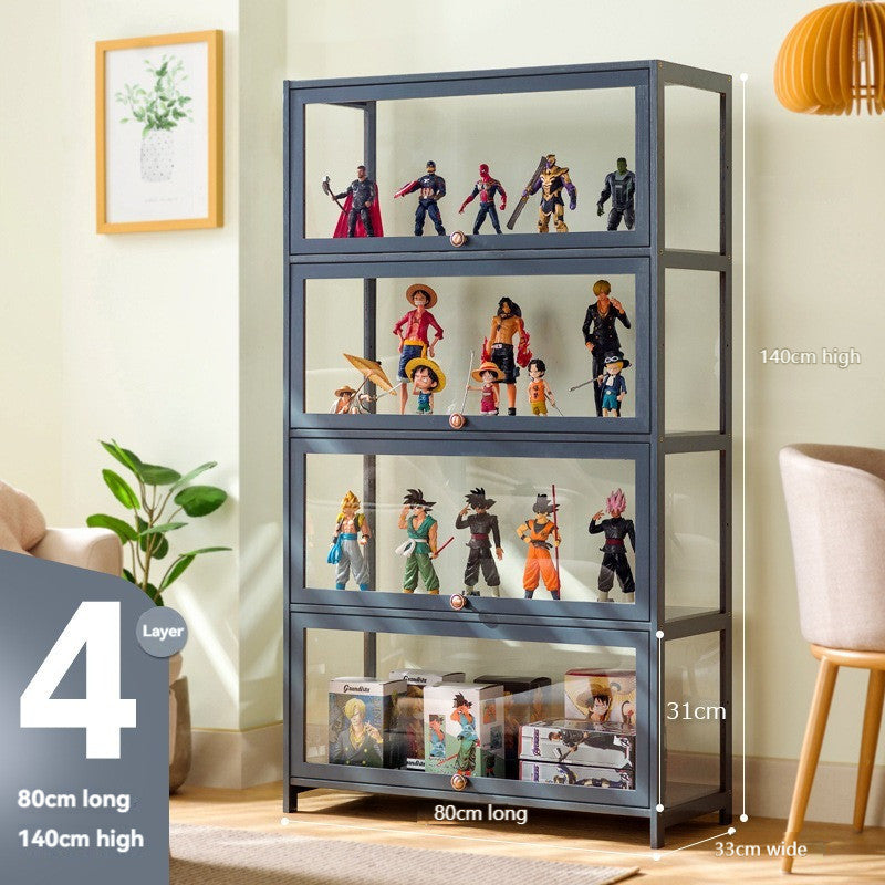 Action Figure Display Case Transparent Dustproof Showcase Lego Toy Acrylic Storage Box Bookcase