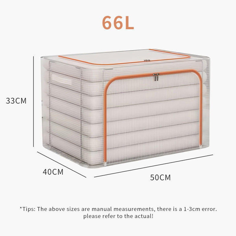 Home Foldable Clothes Storage Box Clothing Bags Cabinet Transparent Storage Box Closet Organizer