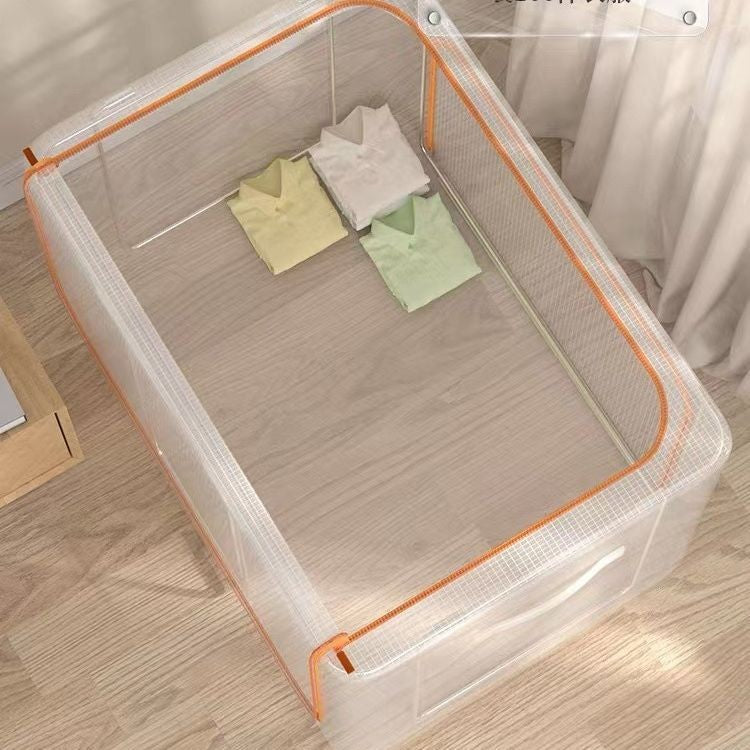 Home Foldable Clothes Storage Box Clothing Bags Cabinet Transparent Storage Box Closet Organizer