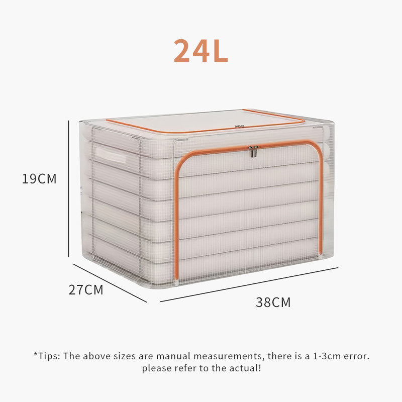 Home Foldable Clothes Storage Box Clothing Bags Cabinet Transparent Storage Box Closet Organizer