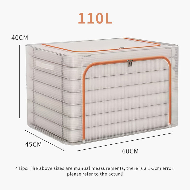 Home Foldable Clothes Storage Box Clothing Bags Cabinet Transparent Storage Box Closet Organizer